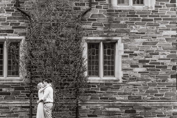 Hillary and Will's Princeton NJ engagement, we met late afternoon hoping to catch the golden hour/ glorious sunset but the weather turned to overcast real fast. But no one was complaining, we managed to catch rich, deep colors of spring. Hunter greens on trees and grass, all the Spring blooms. Played around with composition, leading lines, creating avant-garde romanticism. Hillary and Will's romantic engagement session at Jasna Princeton NJ captured by Karis from NY NJ wedding elopement photographer Hey Karis.